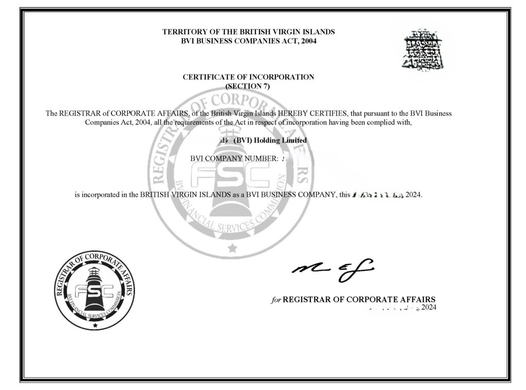 Certificate of Incorporation